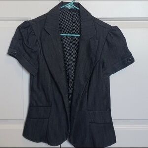 Maurices short sleeve blazer polka dot lining sz M